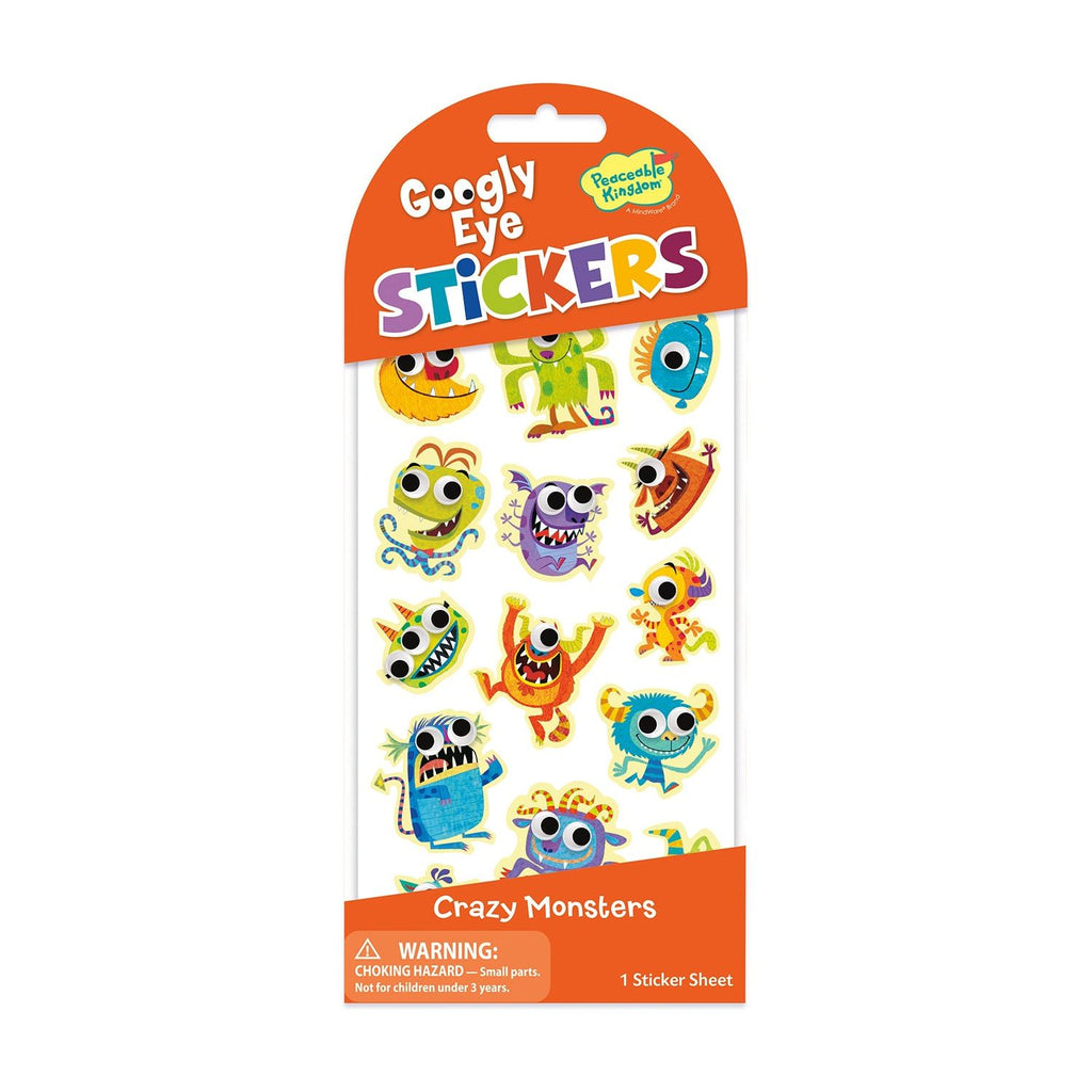 Peaceable Kingdom Stickers Googly Eye Crazy Monsters
