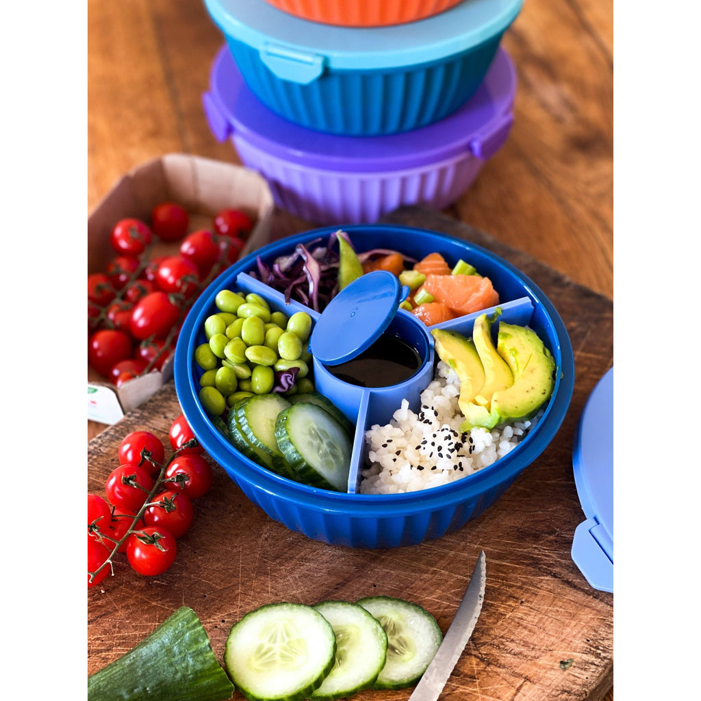 Yumbox Poke Bowl 3 Compartment Hawaii Blue