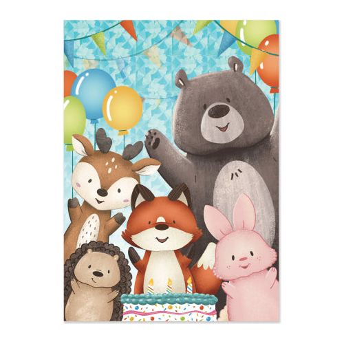 Peaceable Kingdom Birthday Card Woodland Animals