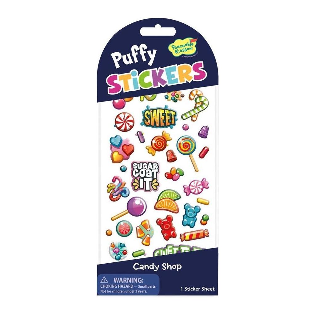 Peaceable Kingdom Puffy Stickers Candy Shop