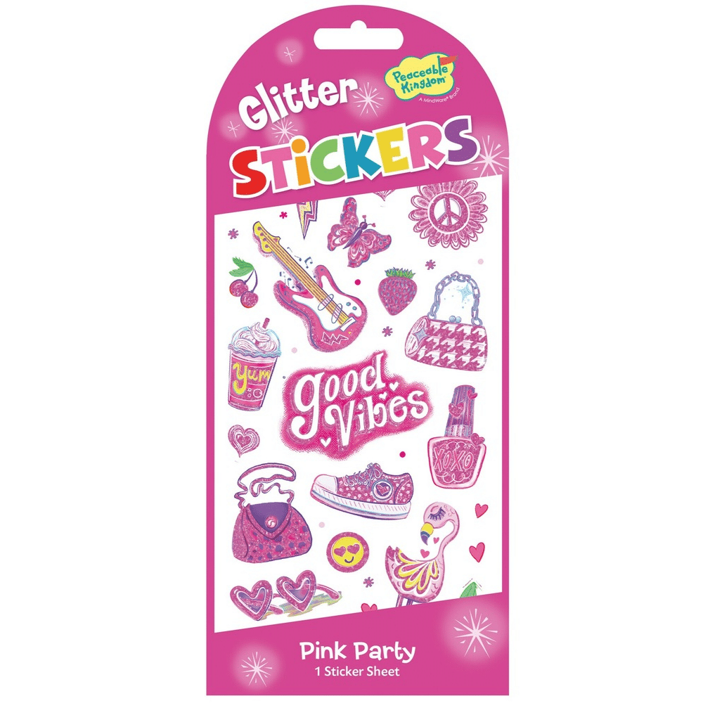 peaceable kingdom pink party stickers