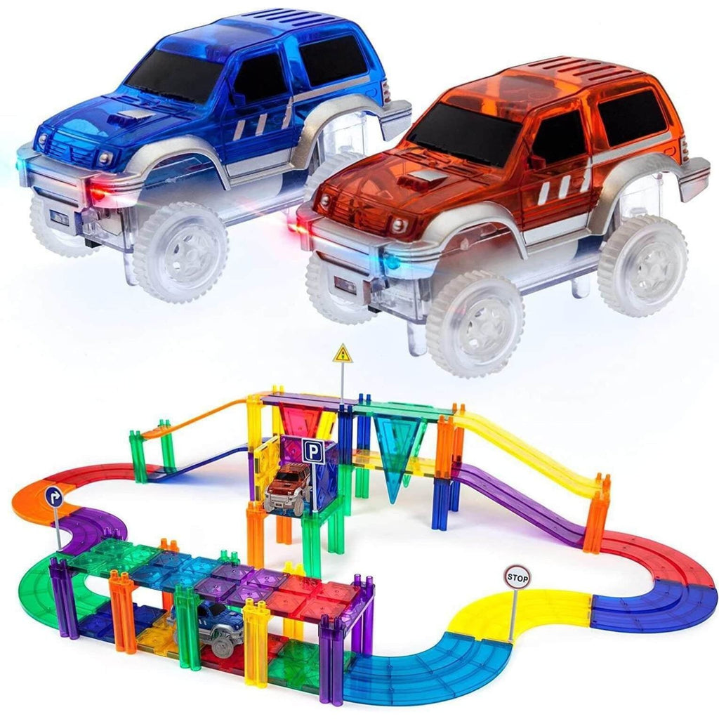 PicassoTiles 50 Piece Race Car Track