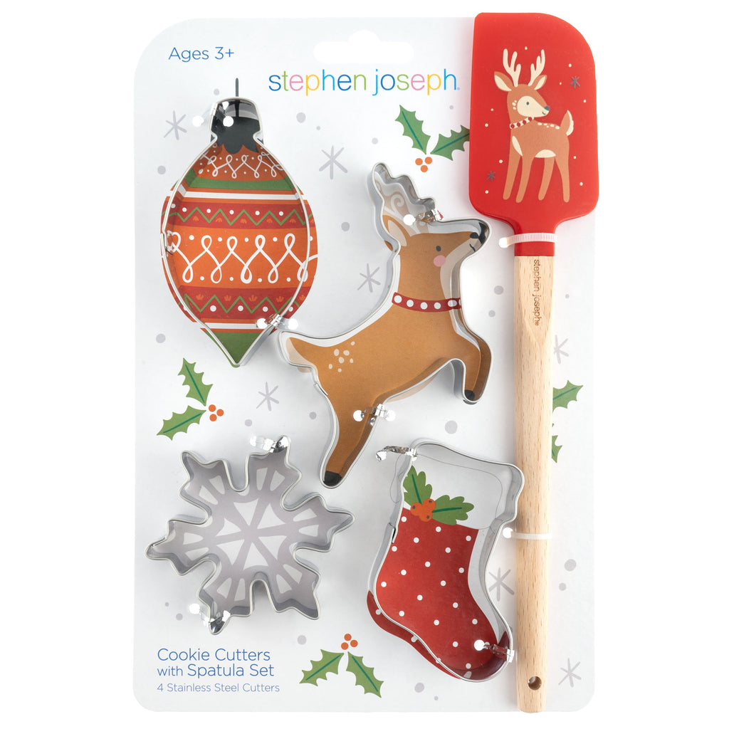 Stephen Joseph Holiday Cookie Cutter and Spatula Set Reindeer