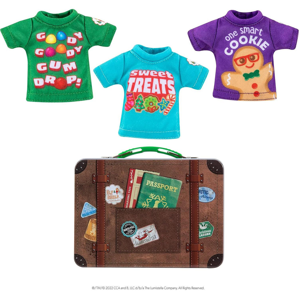 The Elf on the Shelf Claus Couture Collection Sweet Treats Tees and Keepsake Suitcase 