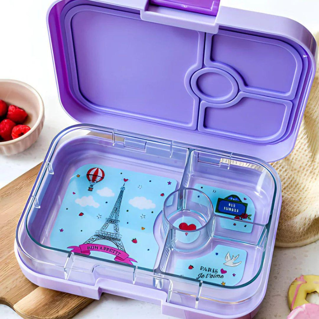 Yumbox Panino 4 Compartment Lulu Purple with Je T'Aime Tray