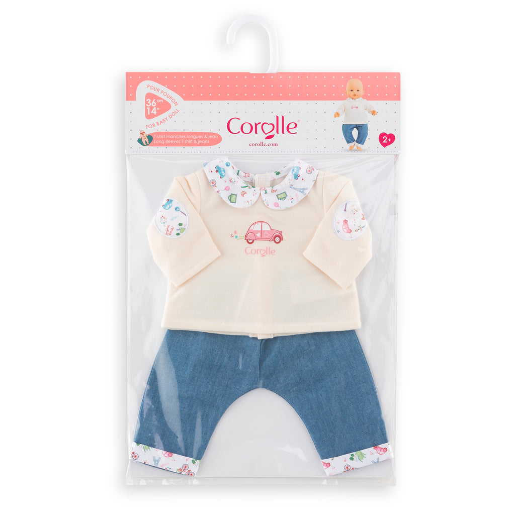Corolle 12" Doll Outfit Weekend in Paris Long Sleeve T-Shirt & Jeans