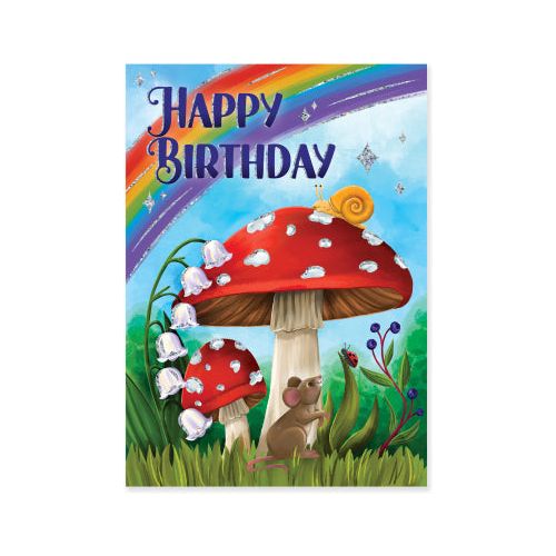 Peaceable Kingdom Birthday Card Mushrooms