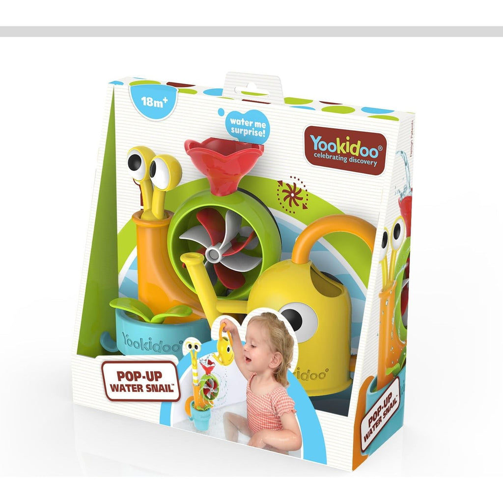 yookidoo pop up water snail bath toy