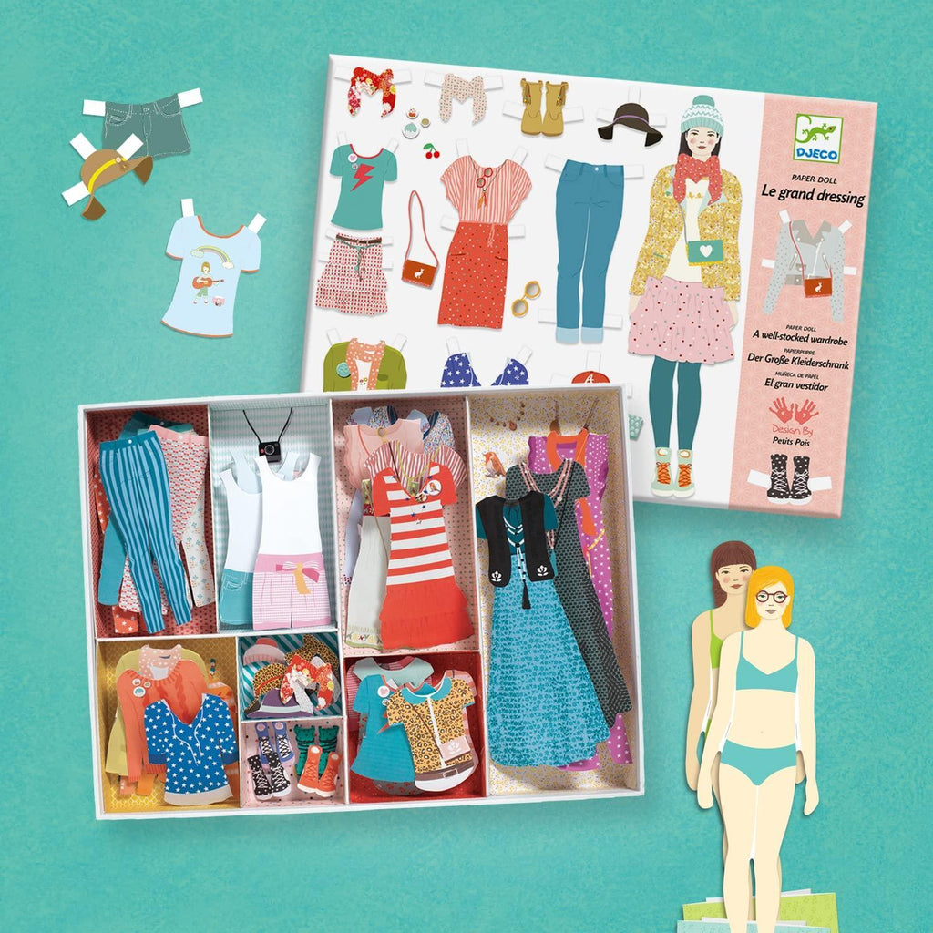 Djeco Fashion Paper Dolls One Big Dressing Room