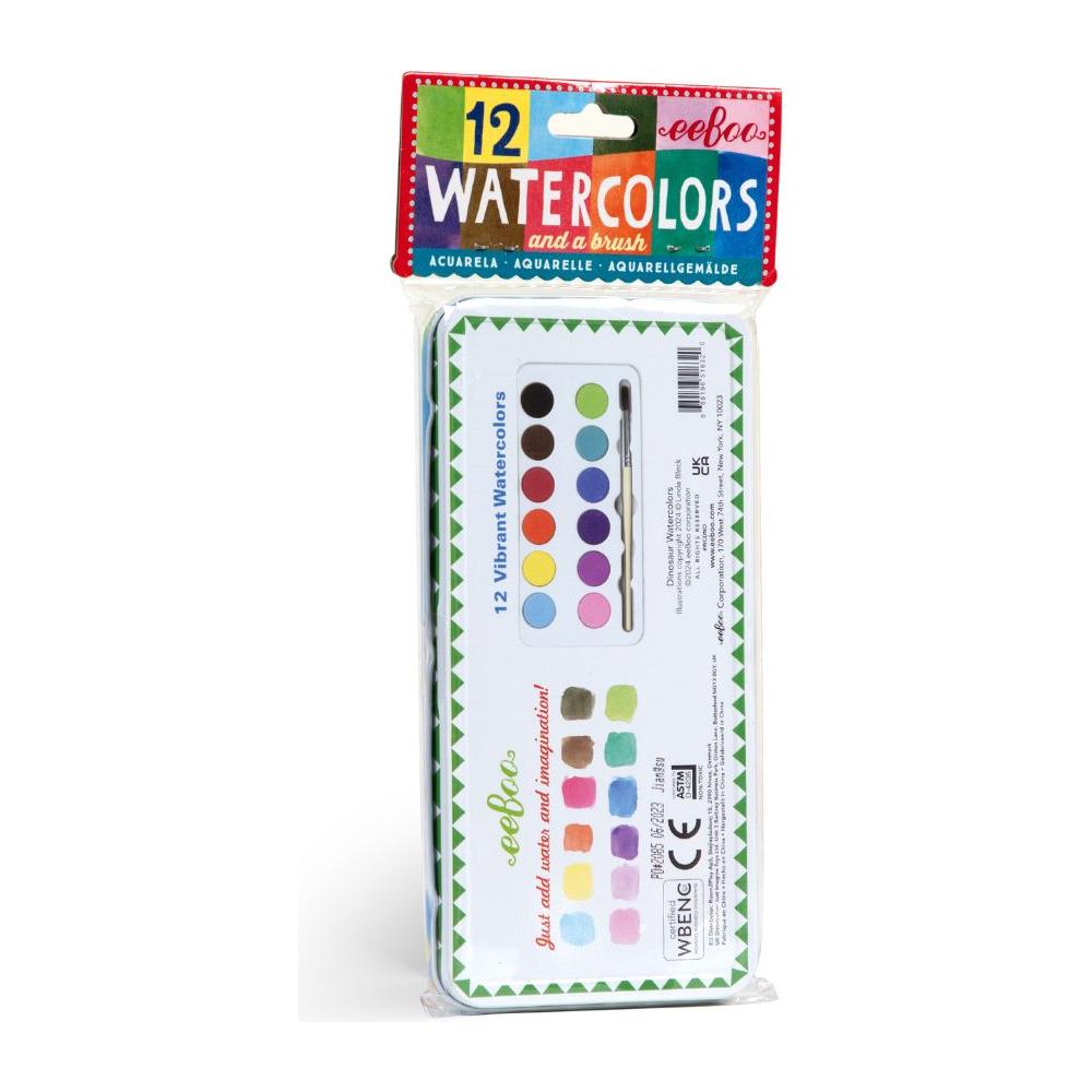 eeBoo 12 Watercolours Dinosaurs