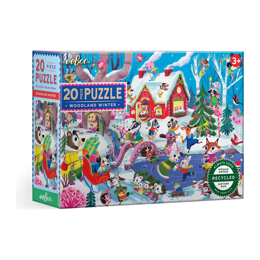 eeBoo 20 Piece Puzzle Woodland Winter