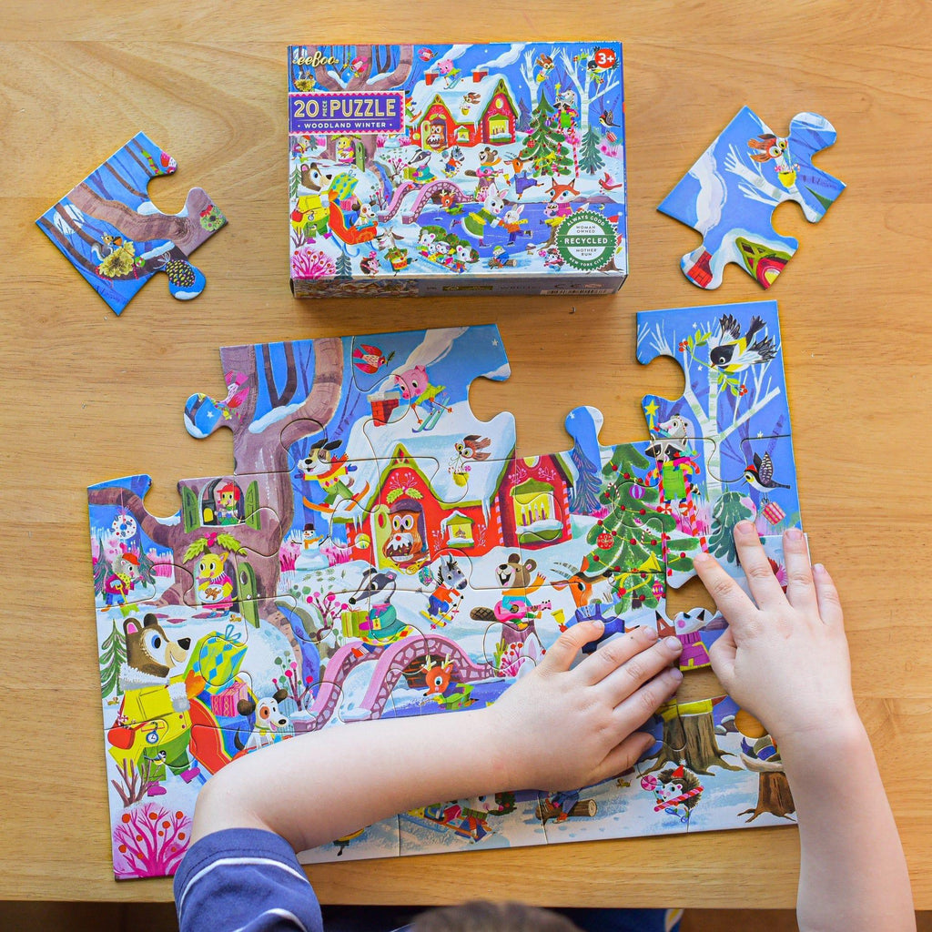 eeBoo 20 Piece Puzzle Woodland Winter