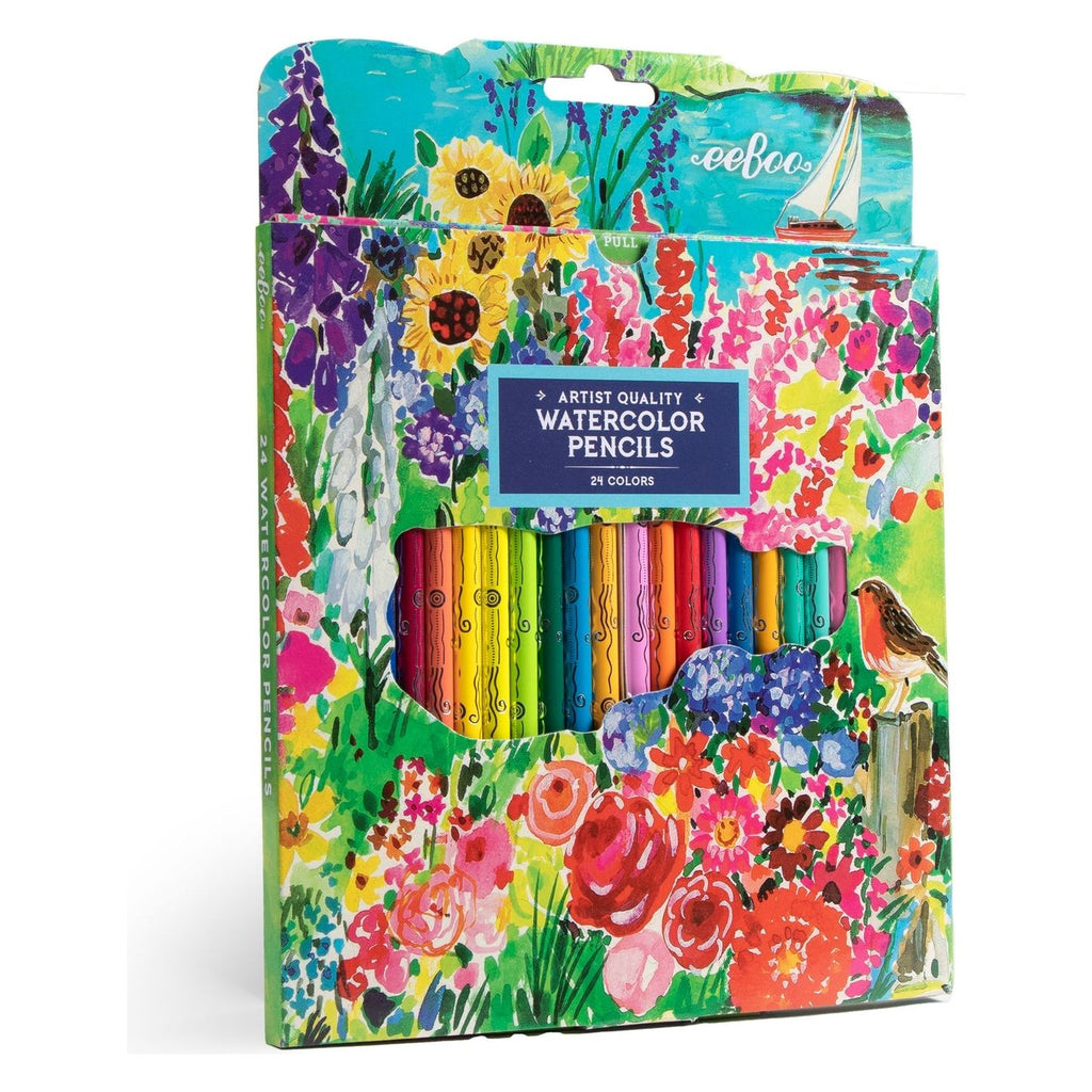 eeBoo 24 Watercolour Pencils Seaside Garden