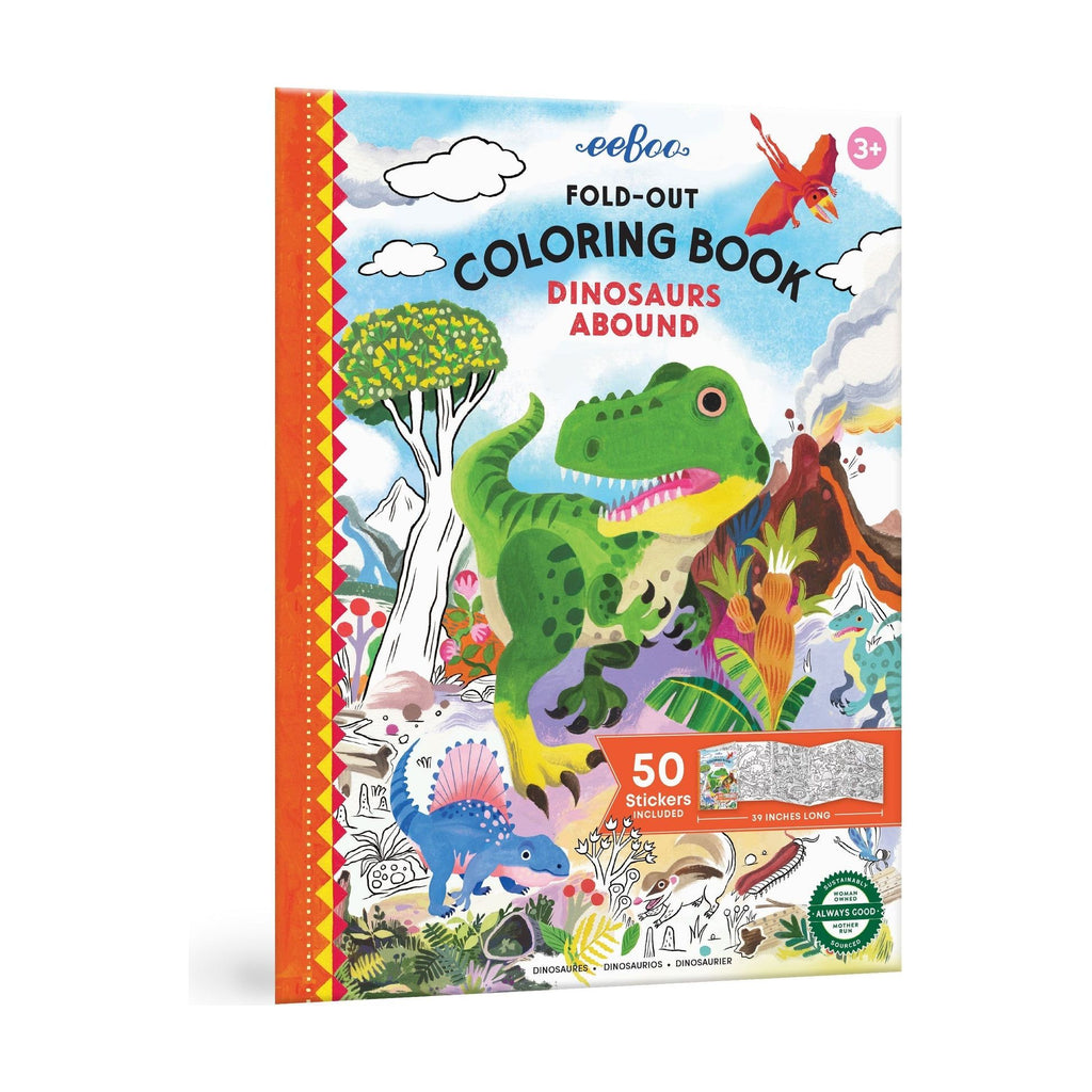eeBoo Dinosaurs Abound Fold Out Colouring Book