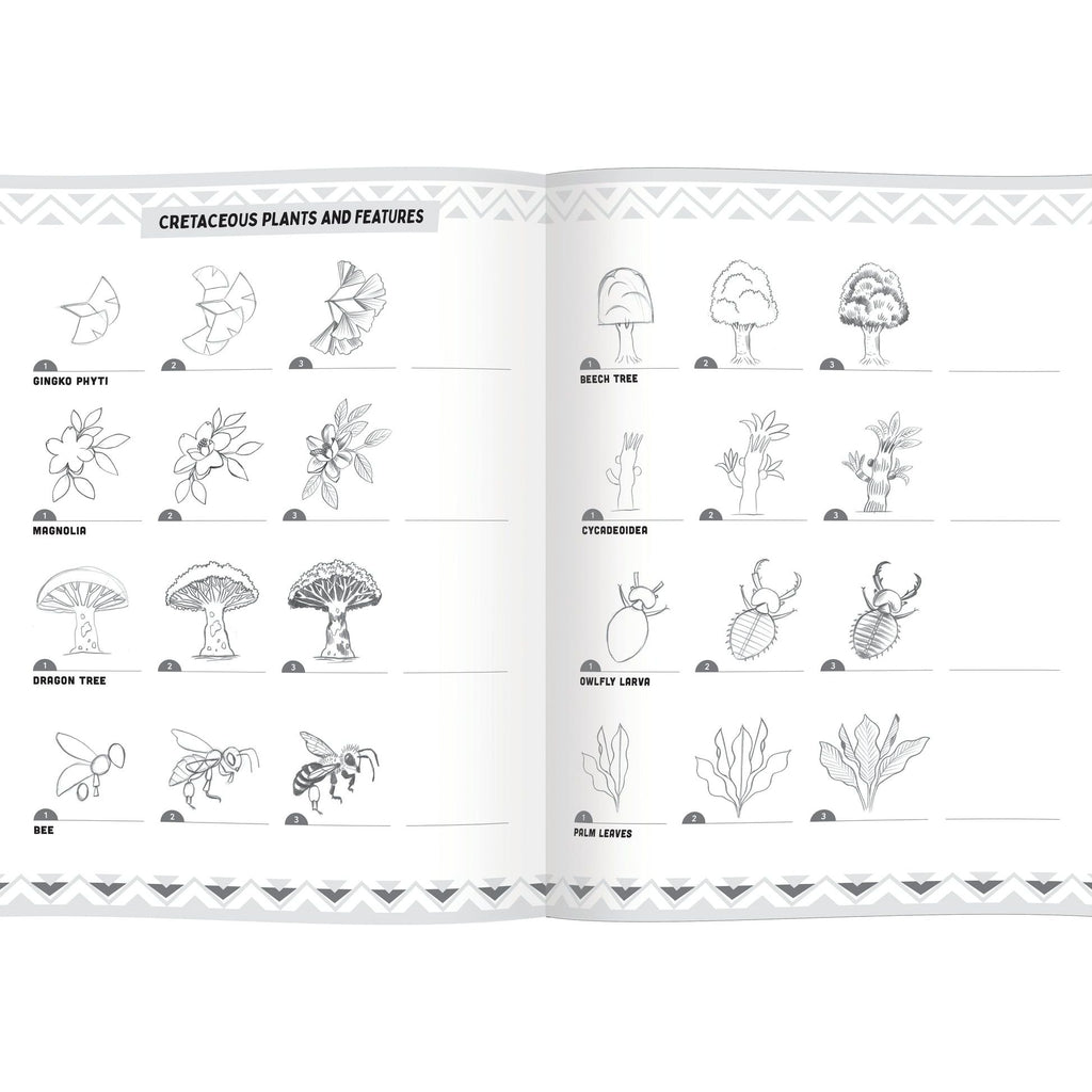 eeBoo Learn to Draw Dinosaurs with Stickers