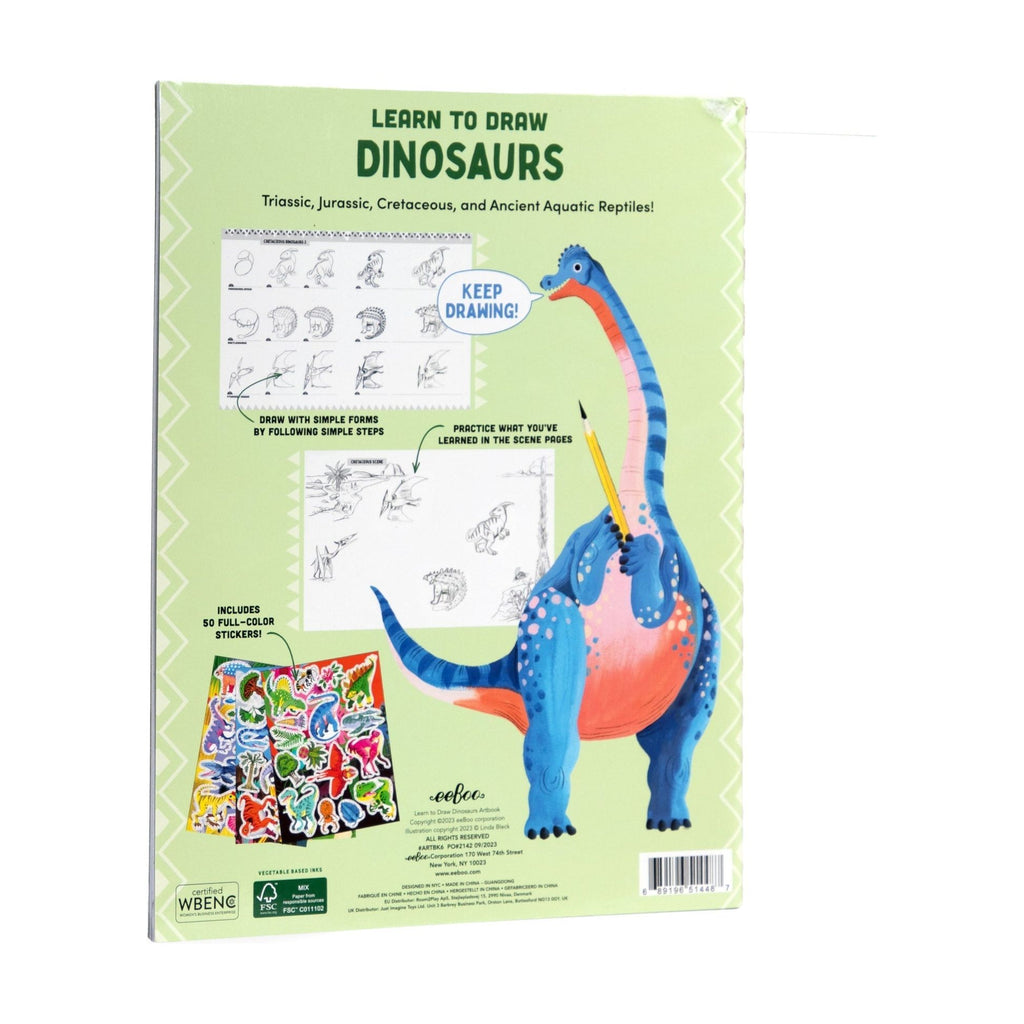 eeBoo Learn to Draw Dinosaurs with Stickers