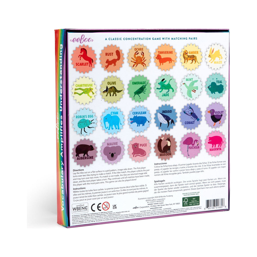 eeBoo Memory and Matching Game Rainbow