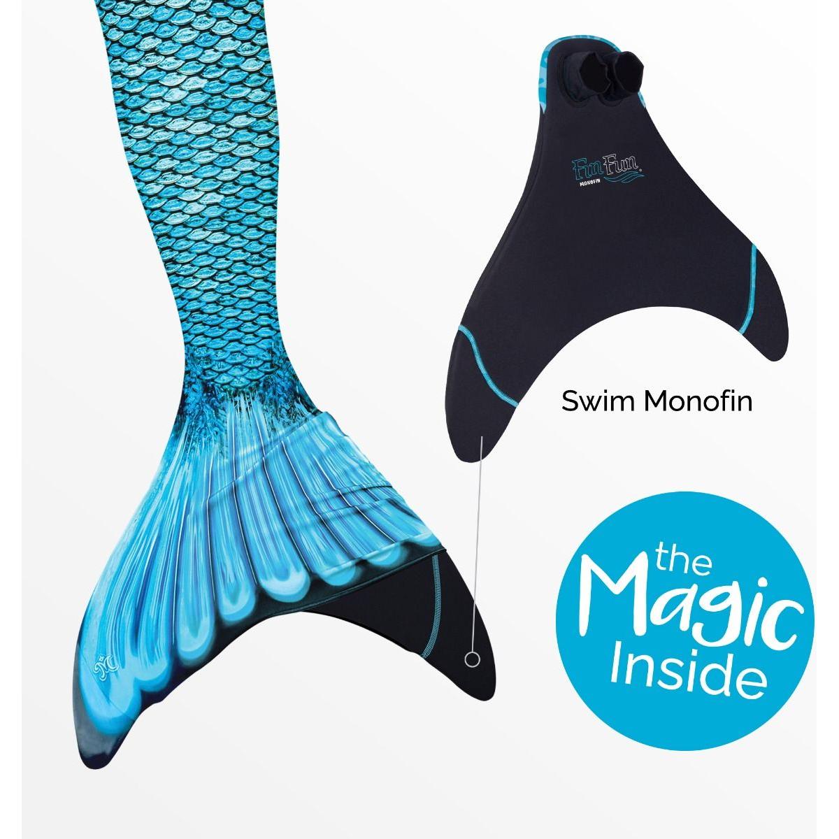 Fin Fun Mermaid Tail with Monofin Mariana's Teal Adult Large – The