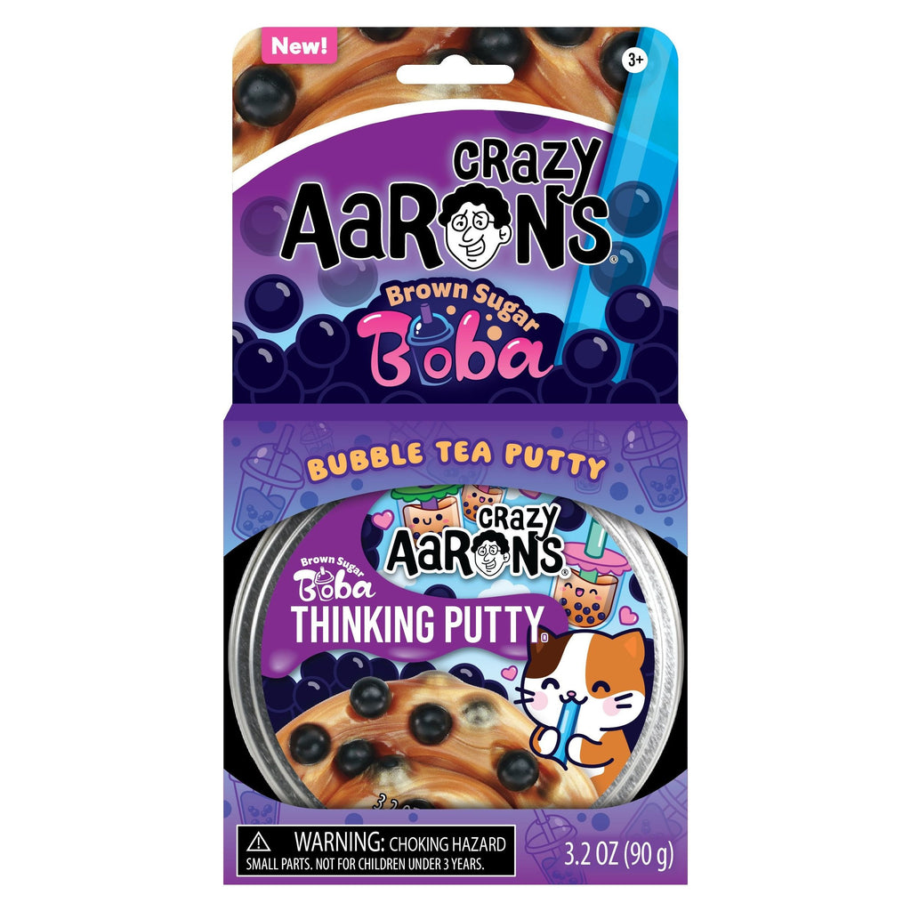 Crazy Aaron's Thinking Putty 4" Tin Brown Sugar Boba