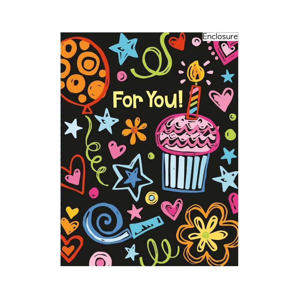 Peaceable Kingdom Gift Enclosure Doodle Birthday Glitter