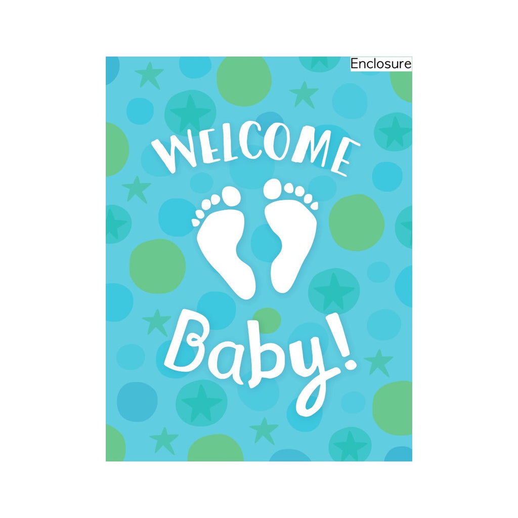 Peaceable Kingdom Gift Enclosure Baby Boy Footprints