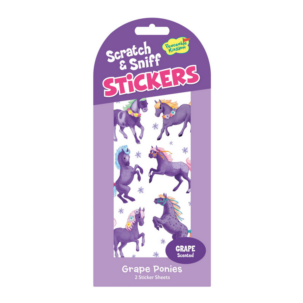 Peaceable Kingdom Stickers Scratch and Sniff Grape Ponies