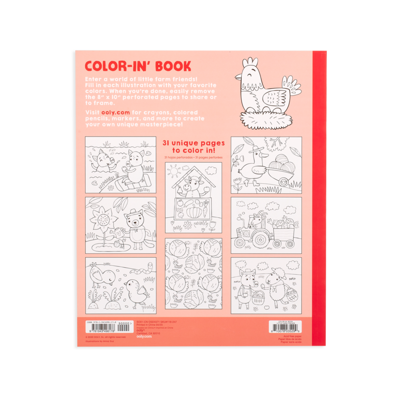 Ooly Colour-in Book: Farm Friends