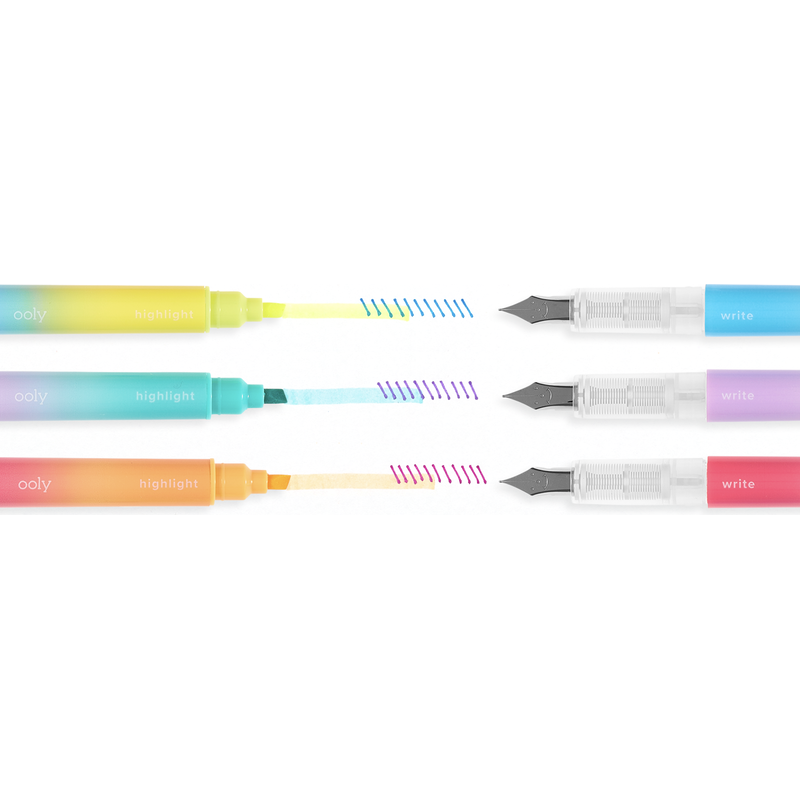 Ooly Writer's Duo Double Ended Fountain Pens and Highlighters