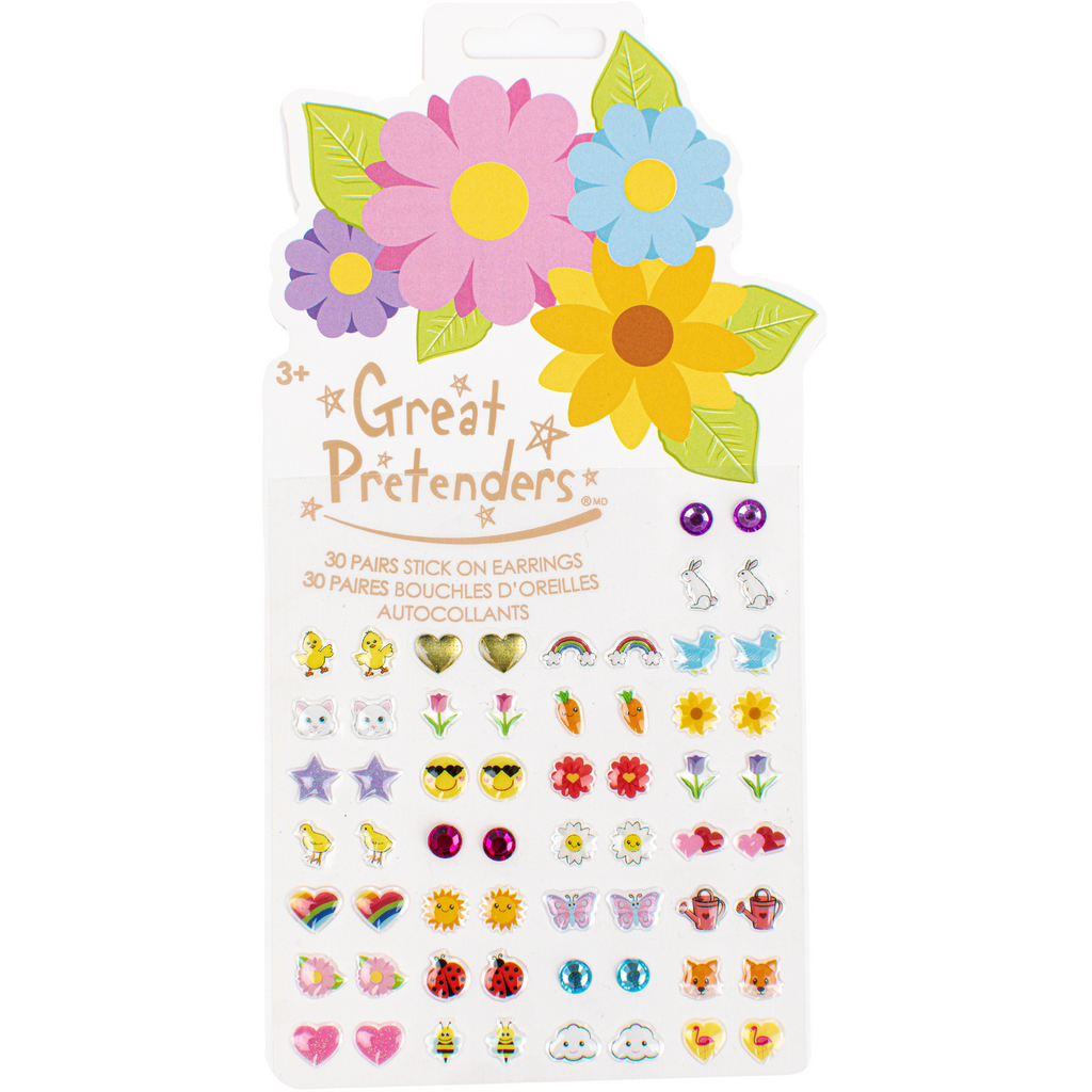 Great Pretenders Stick On Earrings Spring Flowers 87510