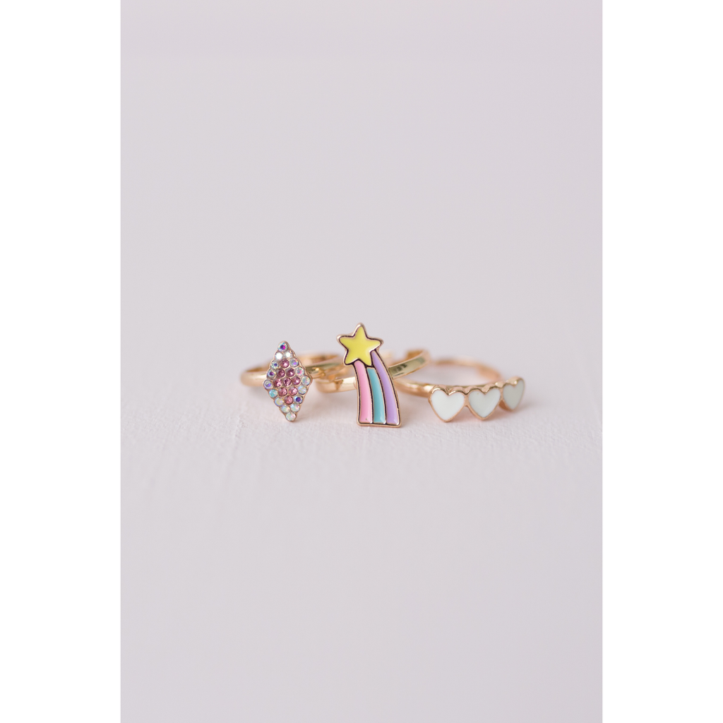 Great Pretenders Boutique Heart Star Rings 3 Piece Set