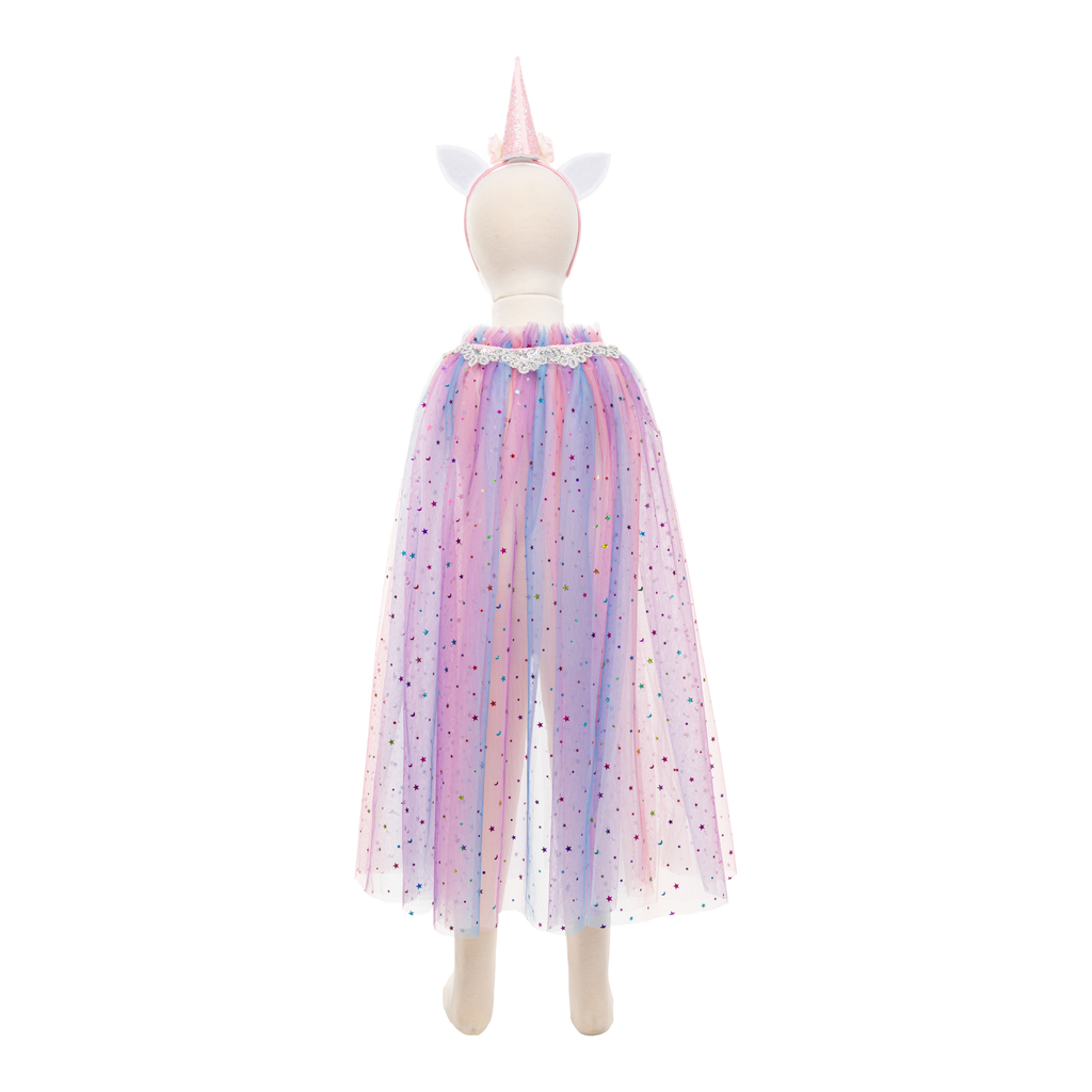 Great Pretenders Rainbow Unicorn Cape with Headband Size 4-6 51425