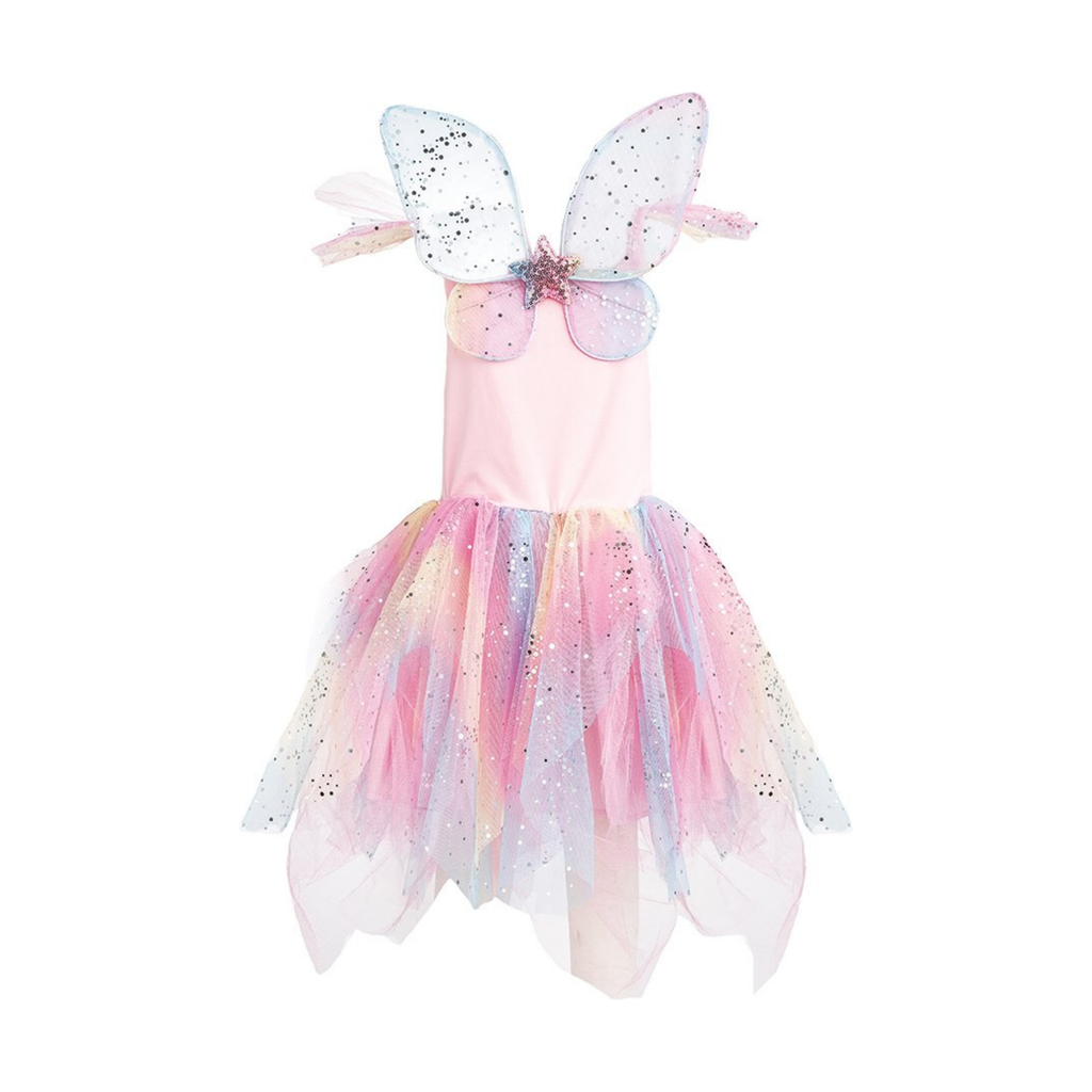Great Pretenders Rainbow Fairy Dress with Wings Size 3/4 30823