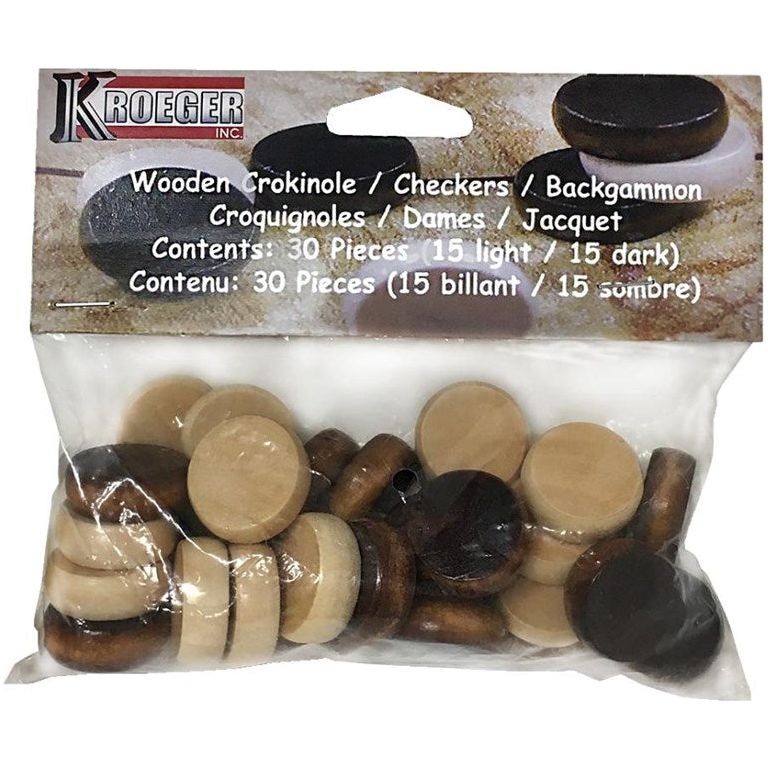 30 Piece Wooden Crokinole Checkers Backgammon canada ontario