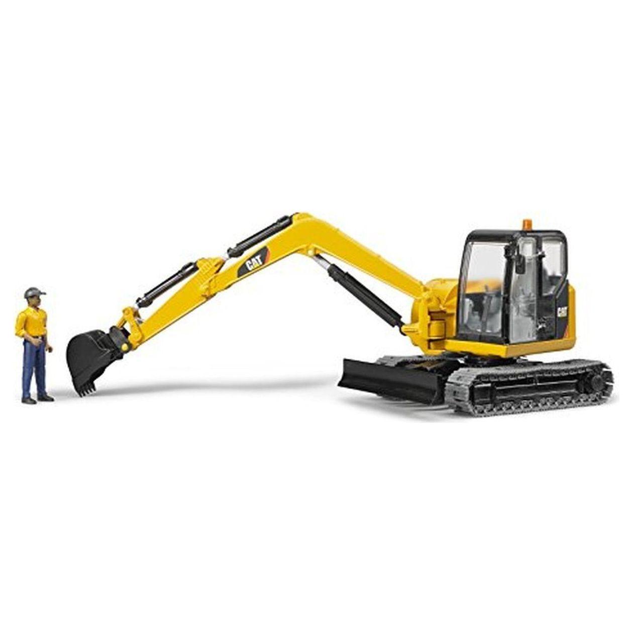 Bruder CAT Mini Excavator with Worker – The Rocking Horse Toys