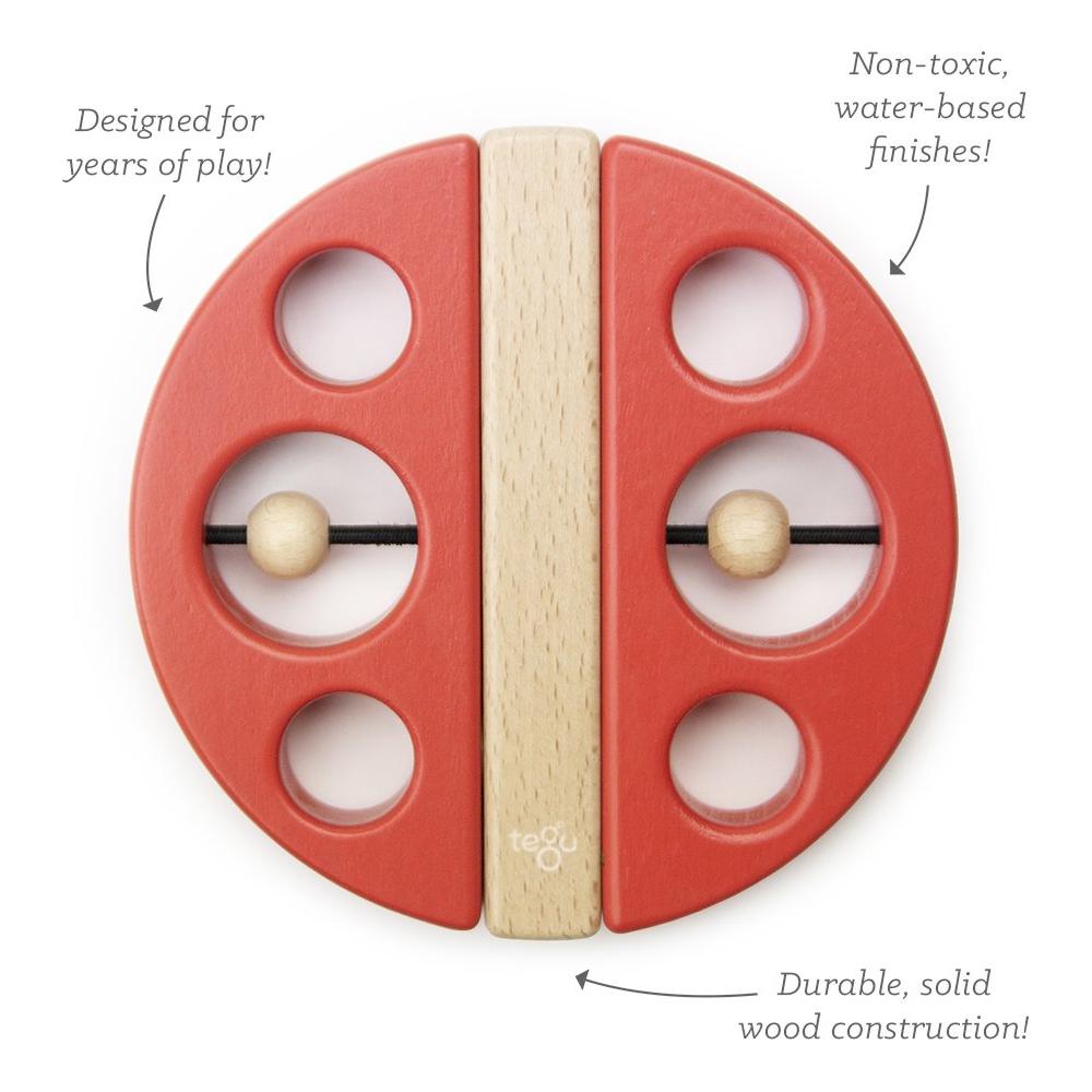 Tegu Swivel Ladybug canada ontario wooden magnetic blocks toddler toy travel