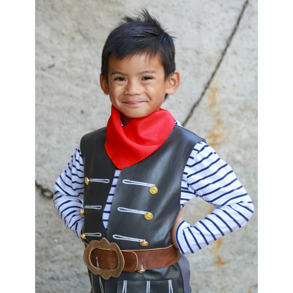 Great Pretenders Skully Pirate Vest, Belt & Scarf Size 5/6