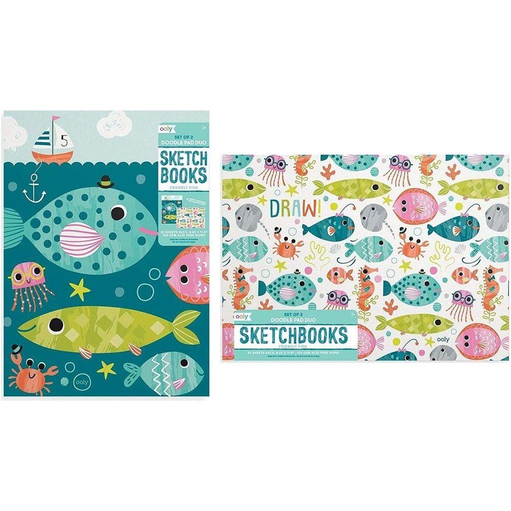 Ooly Doodle Pad Duo Sketchbooks Friendly Fish