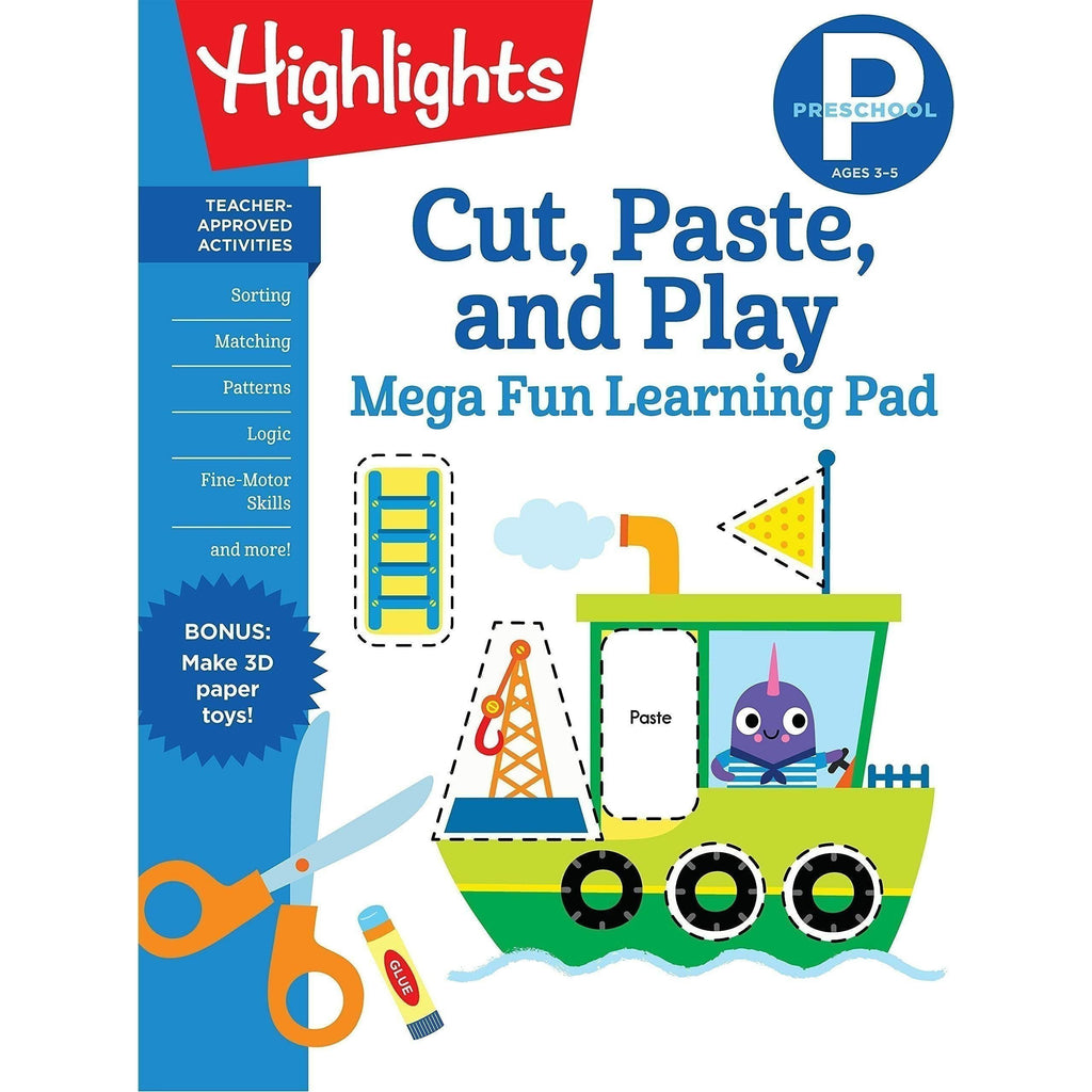 Preschool Cut, Paste, and Play Mega Fun Learning Pad