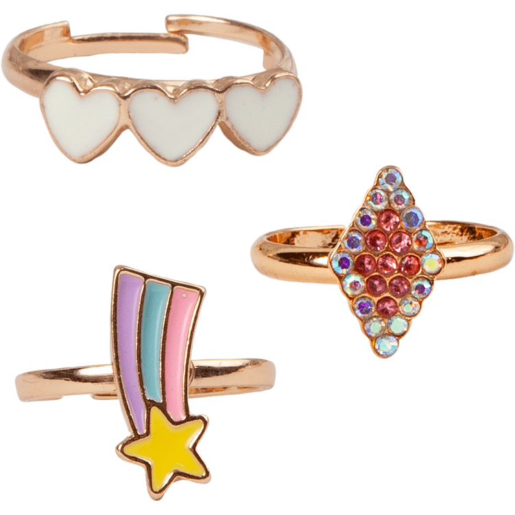 Great Pretenders Boutique Heart Star Rings 3 Piece Set 90203