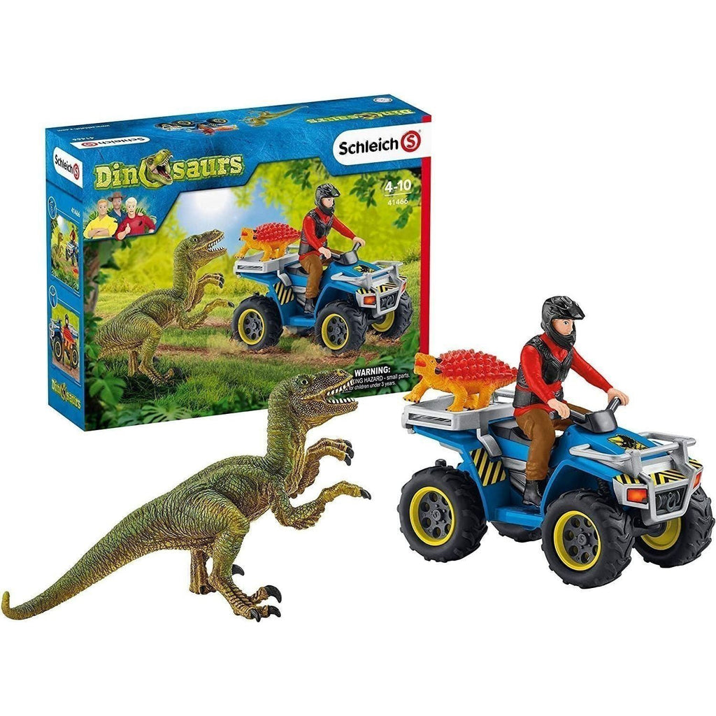 Schleich Dinosaurs Quad Escape from Velociraptor 41466 canada ontario