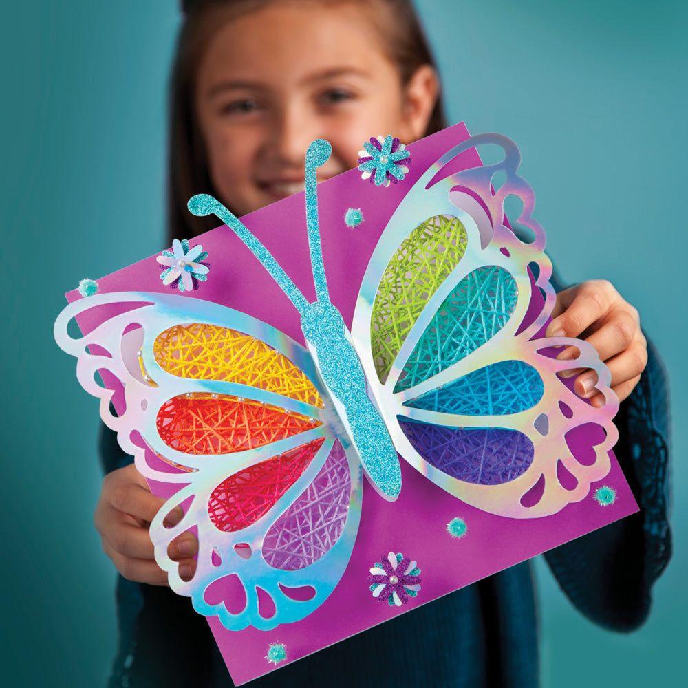 Buddy & Barney Princess Butterflies Bastelset – Mit Schablonen & Buntstiften, Für Kinder – Pink, 16-teilig