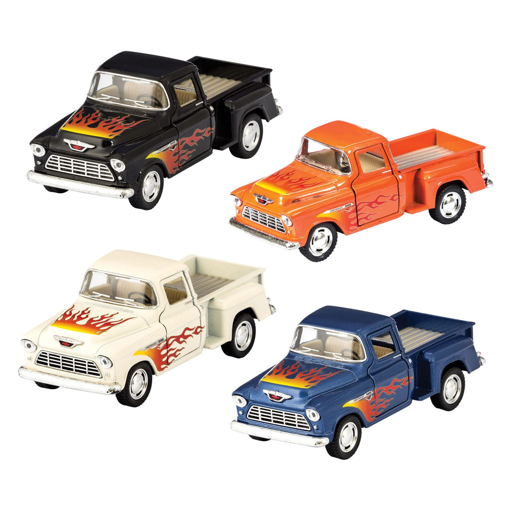 Die Cast Pull Back 1955 Chevy Pick Up with Flames canada ontario