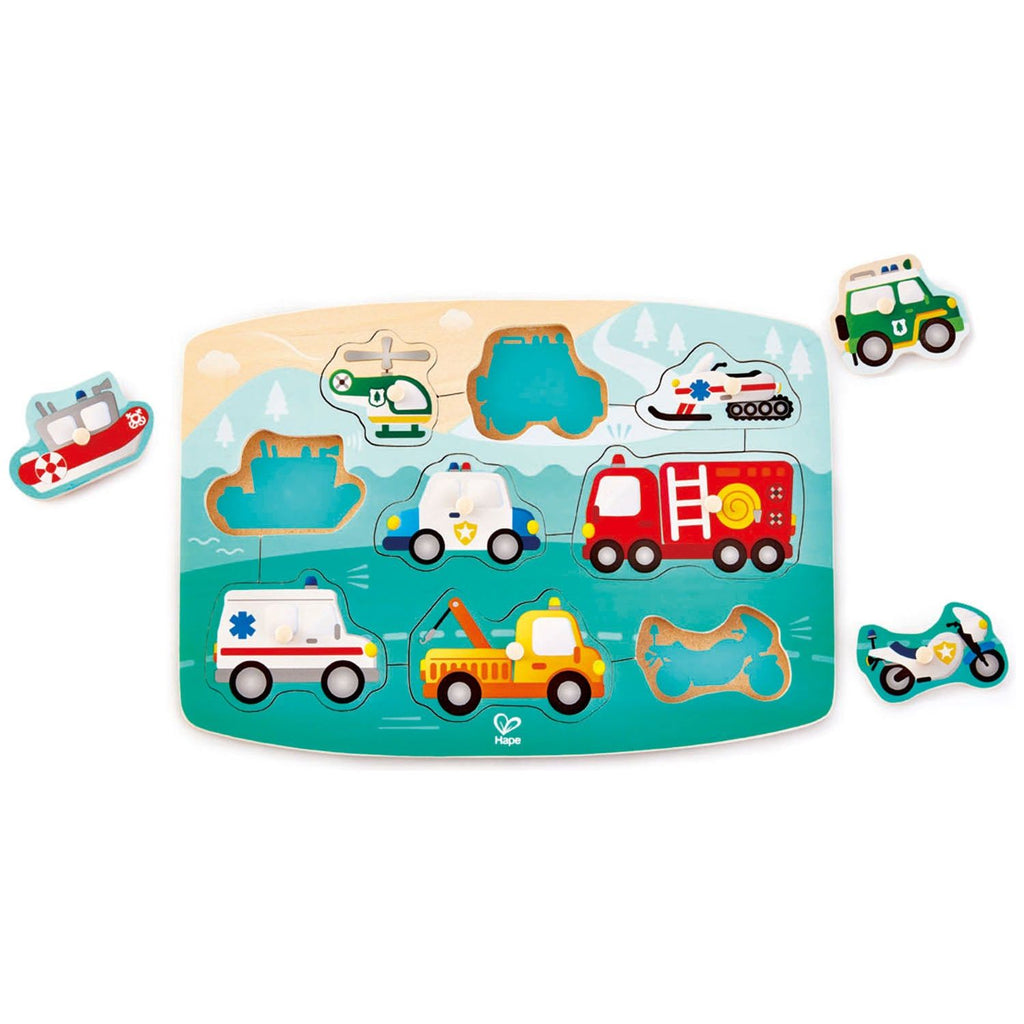 Hape Wooden Peg Puzzle Emergency