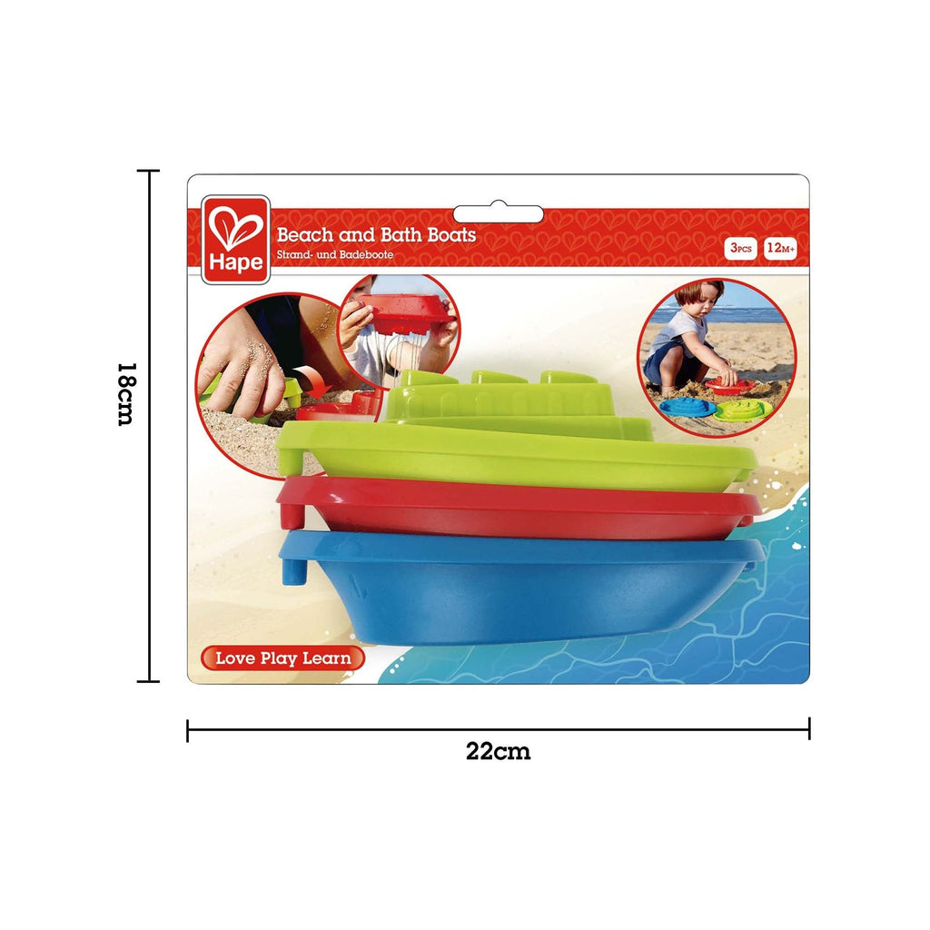 Hape Beach & Bath Boats e4091 canada ontario blue red green