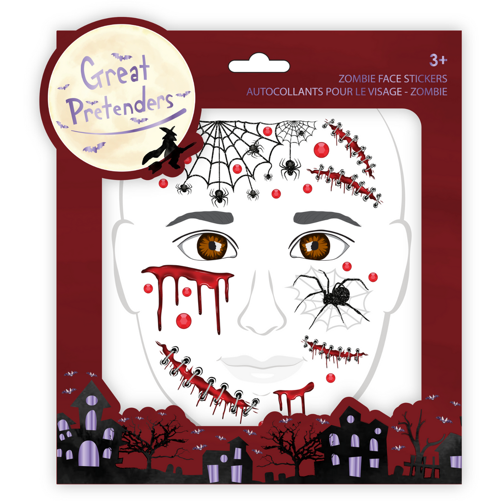 Great Pretenders Face Stickers Zombie 