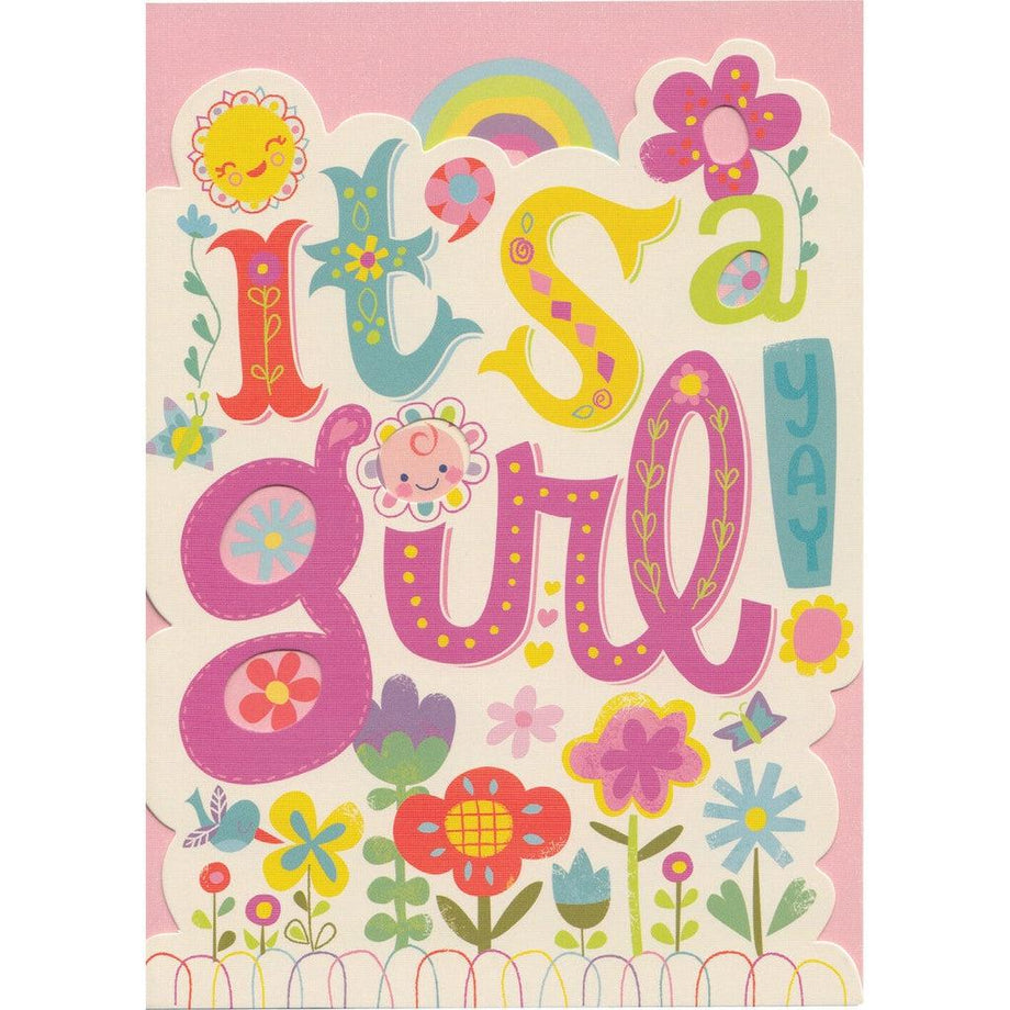 Peaceable Kingdom Baby Card It's a Girl