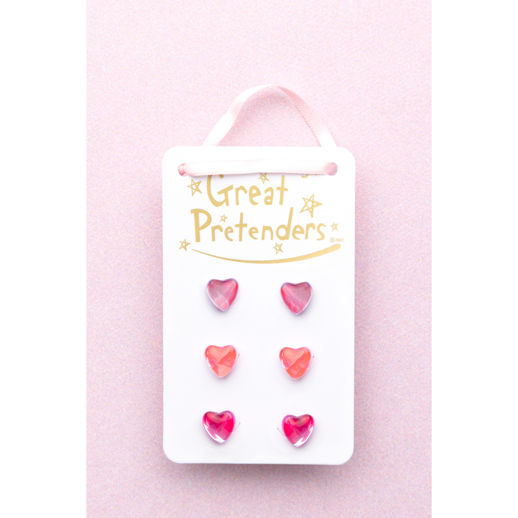 Great Pretenders Boutique Holo Heart Studded Earrings 90610