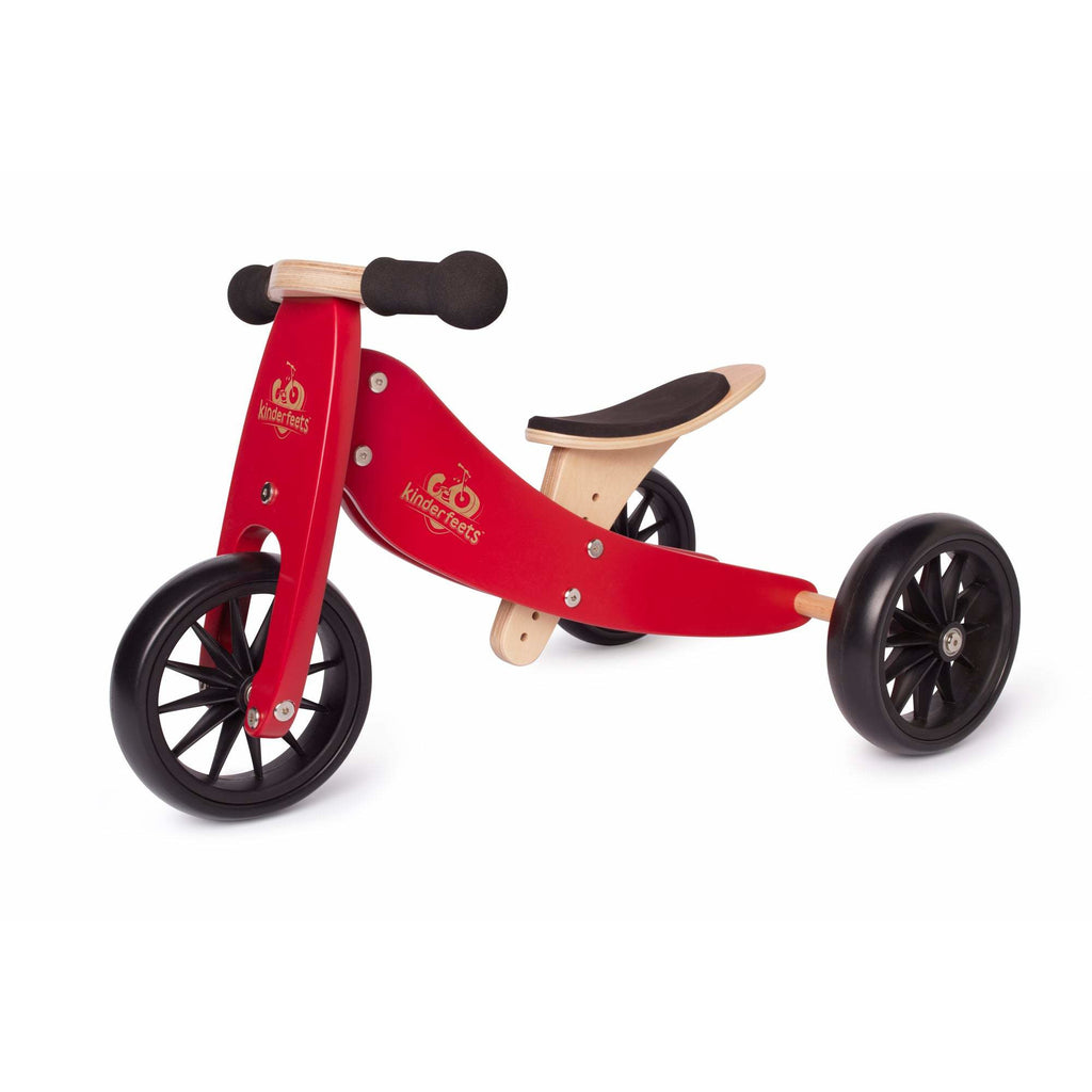 Kinderfeets Tiny Tot 2 in 1 Convertible Bike Cherry Red canada ontario wooden balance