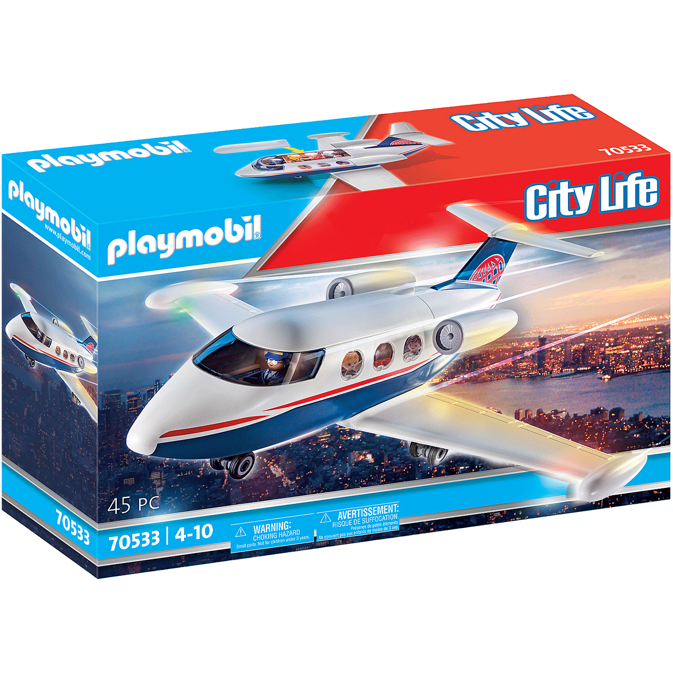 PLAYMOBIL Avion Privé Jouet, Jet, 350 x 500 100 mm, Noir, Gris, Enfant PLAYMOBIL Avion Privé Jouet, Jet, 350 x 500 100 mm, Noir, Gris, Enfant