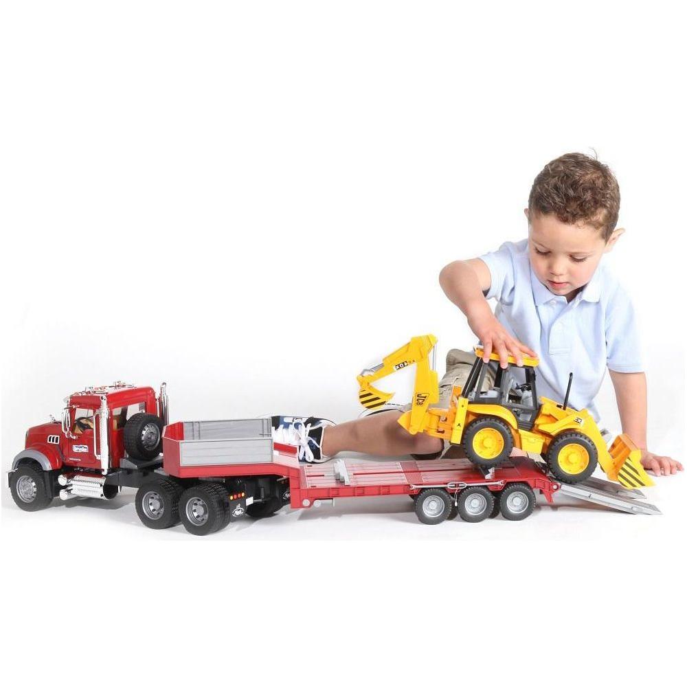 Bruder MACK Granite Truck with Low Loader and JCB Backhoe Loader 02813 canada ontario